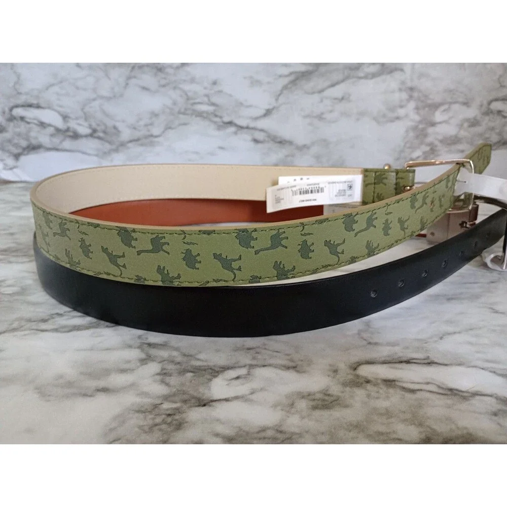 (Bundle) 2 NWT Wonder Nation Belts Black Green Dinosaur Size Medium